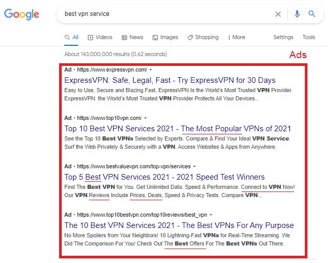 How to find keywords using Google search